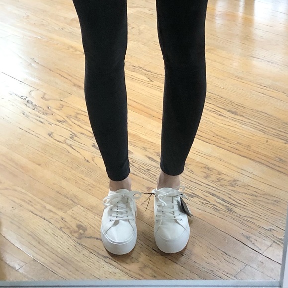 Forever 21 White Canvas Platform Sneakers - Picture 2 of 15